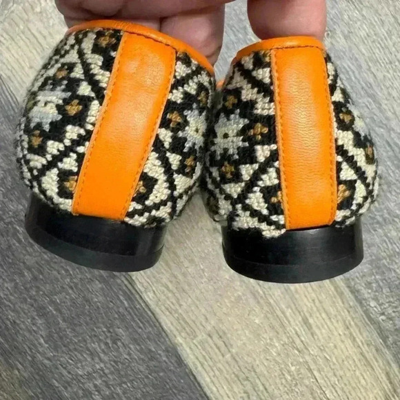 Penelope Chilvers Dandy Leather Trim Needlepoint Slipper Loafers Size 36 - Picture 10 of 15